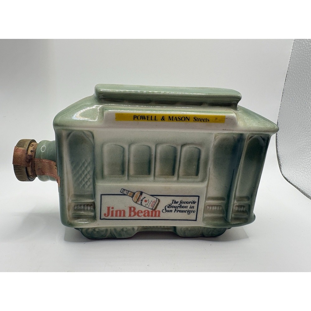 1968 Jim Beam San Francisco Cable Car Decanter Regal China Tax Seal Vintage